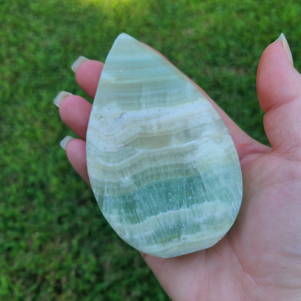 Pistachio Calcite Teardrop Freeform - Picture 3 of 3